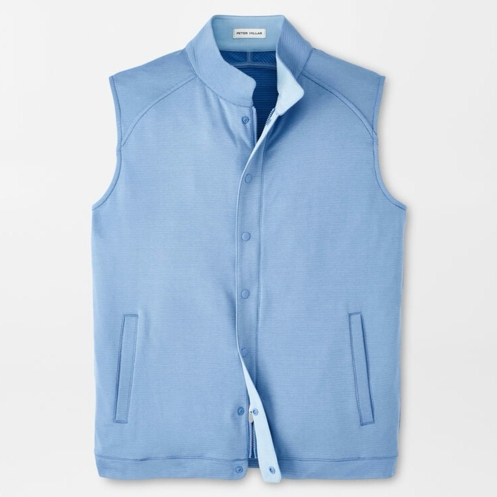 Peter Millar Light Bonnet Blue Beaumont Performance Full-Zip Vest MS24EK47 Golf